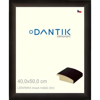 Rám na obraz DANTIK rámeček 40x50 | LEDVINKA tmavě hnědá (Sklo Čiré) (Vyrobeno s láskou u nás v DANTIKU)