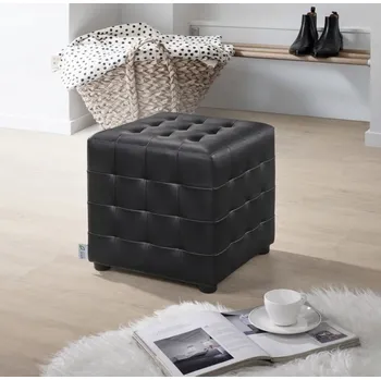 Stolička Taburet CUBIX II černá ekokůže