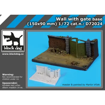 Plastikový model Blackdog 1/72 Wall with gate base (150x90 mm)