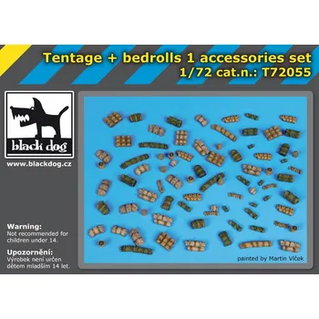 Plastikový model Blackdog 1/72 Tentage plus bedrols accessories set No.1