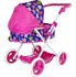 Kočárek pro panenku LEAN Toys 860 hluboký kočárek pro panenky růžový/květiny