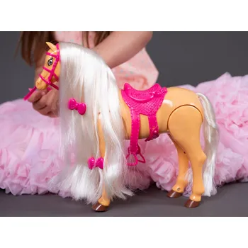 Panenka Martonie Chodící kůň pro Barbie se zvuky - hnědý