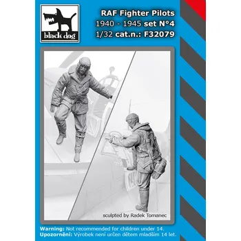 Plastikový model Blackdog 1/32 RAF Fighter pilots 1940-45 set No.4 (2 fig.)