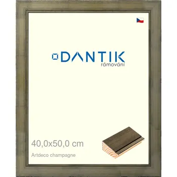 Rám na obraz DANTIK rámeček 40x50 | Artdeco Champagne (Plexi Čiré) (Vyrobeno s láskou u nás v DANTIKU)
