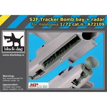 Plastikový model Blackdog 1/72 S2F Tracker bomb bay+radar (HAS)