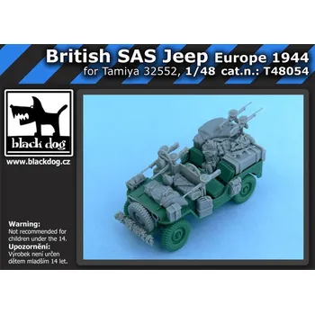 Plastikový model Blackdog 1/48 British SAS Jeep Europe 1944 (TAM 32552)