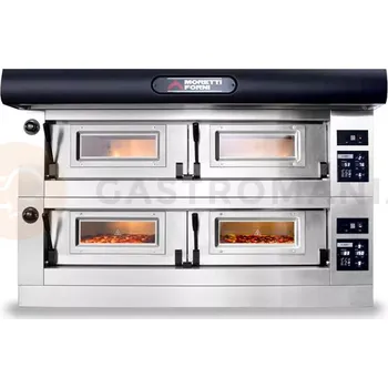 Pec na pizzu Elektrická dvoukomorová pec P120 A s digestoří a podstavcem | MORETTI FORNI, MFP120AD