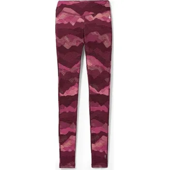 Dámské kalhoty Dámské spodní kalhoty Smartwool W CLASSIC THERMAL MERINO BL PATTERN BB XL Vínová, Růžová