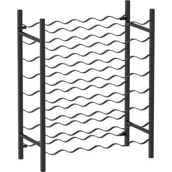 Stojan na víno vidaXL Stojan na víno na 48 lahví kov [340909] Barva: Černá