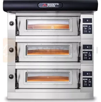 Pec na pizzu Elektrická tříkomorová pec P60 s digestoří a podstavcem | MORETTI FORNI, MFP60T