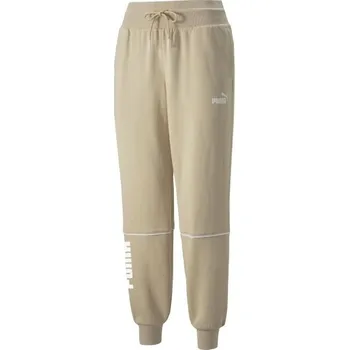 Dámské tepláky Puma POWER COLORBLOCK PANTS FL BIE L Béžová, Bílá