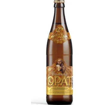 Pivo Opat 12% - medový ležák - 4,9% - pivovar Broumov -0.5L
