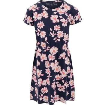 Dívčí oblečení Dívčí šaty ALPINE PRO ELEWO 116/122 Tmavě modrá, Růžová