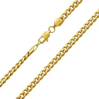 Řetízek Pánský náhrdelník CURB z chirurgické oceli pozlacený 18K zlatem - 5mm varianta 40 cm RRCN0132GP-40 cm