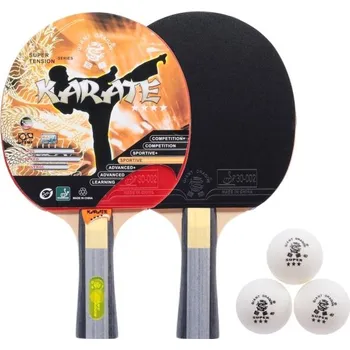 Pingpongová pálka Set na stolní tenis Giant Dragon KARATE/SET UNI Hnědá, Mix, Šedá