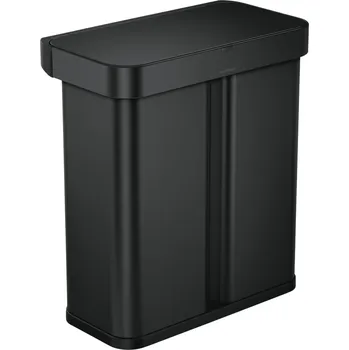 Odpadkový koš Simplehuman, Odpadkový koš se senzorem Sensor Liner Pocket 2 přihrádky 58 l černý matný - Formadore