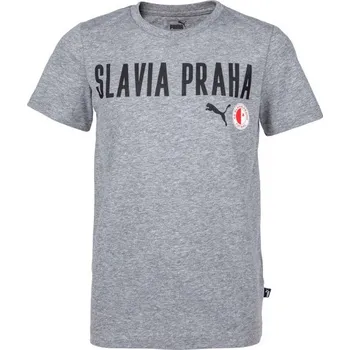 Chlapecké tričko Chlapecké triko Puma SLAVIA PRAGUE GRAPHIC TEE 128 Šedá, Černá, Červená