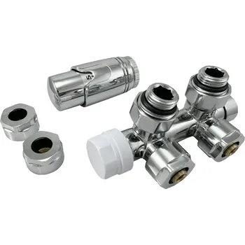 Hlavice pro radiátor H-LINE PERFEKT středové dopojení radiátorů termostatické - chrom