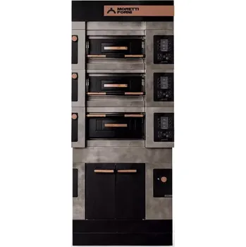 Pec na pizzu Tříkomorová pec S50 Icon s digestoří a kynárnou se zvlhčením | MORETTI FORNI, MFSI50TLH