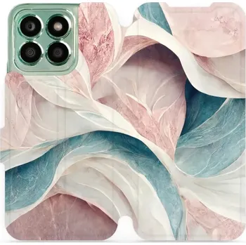 Pouzdro na mobilní telefon Flipové pouzdro Mobiwear - Honor X8b - VP33S Růžový a zelenkavý mramor (Knížkové flip pouzdro, obal, kryt na mobil Honor X8b - VP33S Růžový a zelenkavý mramor, materiál Umělá kůže + TPU - ochrana 360°, stojánek, silikonová vanička, magnetické zavírání)