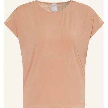 Dámské tričko Calvin Klein Dámská Pyžamová Košile Minimalist, nude, 40