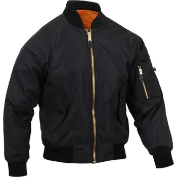 Pánský bomber ROTHCO Bunda bomber MA1 FLIGHT odlehčená ČERNÁ XL ČERNÁ - BLACK