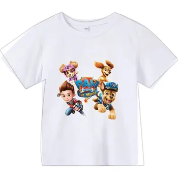 Tlapková patrola Dětské tričko s motivem animované pohádky "Tlapková patrola" (nápis Paw Patrol the Movie) Barva: bílá (Paw Patrol the Movie), Velikost: 130/7-8T