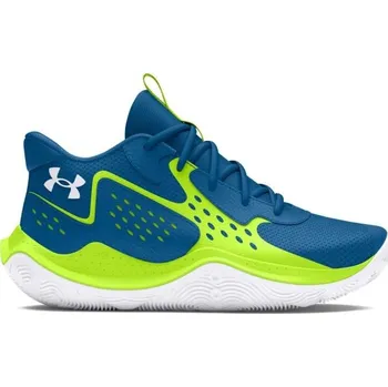 Chlapecká obuv Chlapecká basketbalová obuv Under Armour JET23 3.5 Modrá, Reflexní neon, Bílá