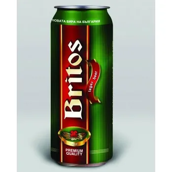 Pivo Britos pivo 4.5% -světlý ležák- bulharské pivo - Plech- 0.5L