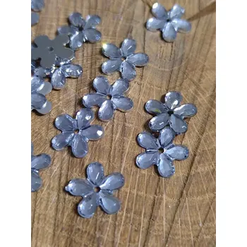 umělá květina Plastový květ našívací Ø11 mm 10 ks crystal