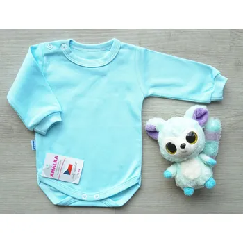 Kojenecký body AMÁLKA Bavlněné body, světlý tyrkys Velikost: 86