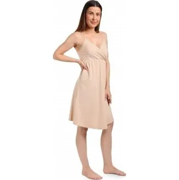 Oblečení a móda Moniel kojící a těhotenská košilka/šaty na ramínka Dots - Béžová, vel. XXL