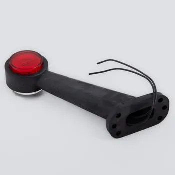 Přídavný světlomet svítilna obrysová P červeno-čirá LED 12V/24V 60° + 0,2 m kabel (na pryžovém rameni, šikmá)