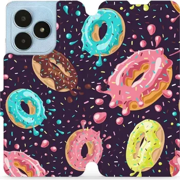Pouzdro na mobilní telefon Flipové pouzdro Mobiwear - Realme Note 50 - VP19S Donutky (Knížkové flip pouzdro, obal, kryt na mobil Realme Note 50 - VP19S Donutky, materiál Umělá kůže + TPU - ochrana 360°, stojánek, silikonová vanička, magnetické zavírání)