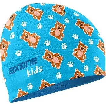 Čepice Chlapecká zimní čepice AXONE BEAR UNI Modrá, Hnědá, Bílá