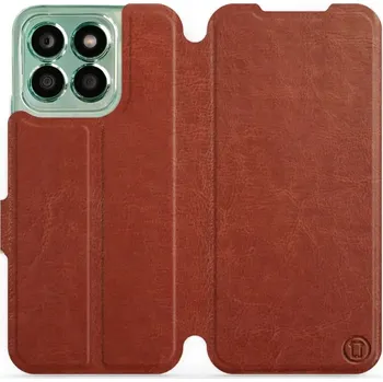 Pouzdro na mobilní telefon Flipové pouzdro Mobiwear - Honor X8b - Hnědé a šedé (Knížkové flip pouzdro, obal, kryt na mobil Honor X8b - Hnědé a šedé, materiál Umělá kůže + TPU - ochrana 360°, stojánek, silikonová vanička, magnetické zavírání)