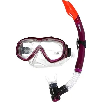 Vodní sport Šnorchlovací set AQUOS BASS SHINER UNI Fialová, Transparentní, Oranžová, Bílá