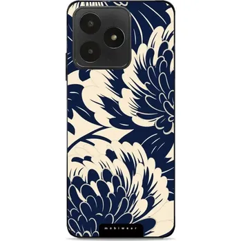 Pouzdro na mobilní telefon Lesklý kryt Mobiwear Glossy - Realme Note 50 - GA40G Modré a béžové květy (Prémiové lesklé pouzdro, obal, kryt Mobiwear Glossy na mobil Realme Note 50 - GA40G Modré a béžové květy, materiál Plast + TPU silikon - krytí po všech stranách, neošoupatelný)