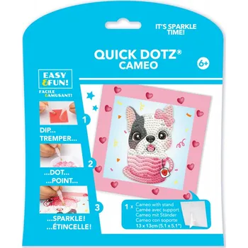 Diamantové malování Diamantové obrázky 13x13cm pejsek s mašlí