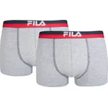Pánské boxerky Fila MAN BOXERS 2 PACK 2XL Šedá, Tmavě modrá, Červená