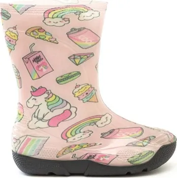 Dívčí holínky Dětské holínky Oldcom CARTOON JEDNOROŽEC 25/26 Růžová, Černá