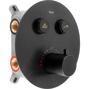 Vodovodní baterie Podomítková sprchová sada REA - matná černá + BOX, TERMOSTAT