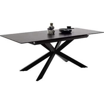 Jídelní stůl Rozkládací jídelní stůl BONANZA mramor antracit, podnož černá matná