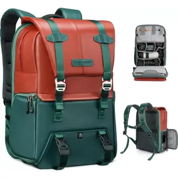 Městský batoh Foto batoh K&F Concept BETA BACKPACK 20L DARK GREEN / RED (Stylový městský foto batoh KF13.087AV8)