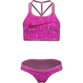 Dámské plavky Dívčí dvoudílné plavky Nike RETRO FLOW M Růžová