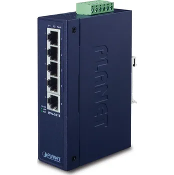 Switch PLANET ISW-501T síťový přepínač Nespravované L2 Fast Ethernet (10/100) Modrá