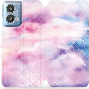 Pouzdro na mobilní telefon Flipové pouzdro Mobiwear - Motorola Moto G24 / Moto G04 - MR02S Vodovkové obrazce (Knížkové flip pouzdro, obal, kryt na mobil Motorola Moto G24 / Moto G04 - MR02S Vodovkové obrazce, materiál Umělá kůže + TPU - ochrana 360°, stojánek, silikonová vanička,)