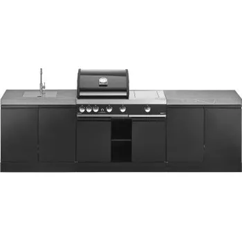 Zahradní gril Venkovní kuchyně GrandHall s grilem Premium G4 Plus a dřezem, 287cm + doprava zdarma!