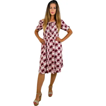 Dámské šaty NOVINKA-Letní šaty Carmen - růže - bordó Velikost: XL