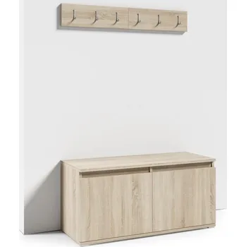 Předsíňová stěna Botník a věšák Emi 100 cm - dub Sonoma